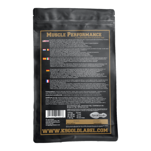 k9 goldlabel muscle performance achterkant 500gr