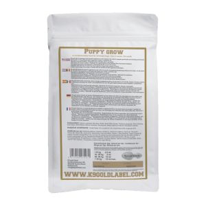 k9 goldlabel puppy grow achterkant 500gr - White package_front